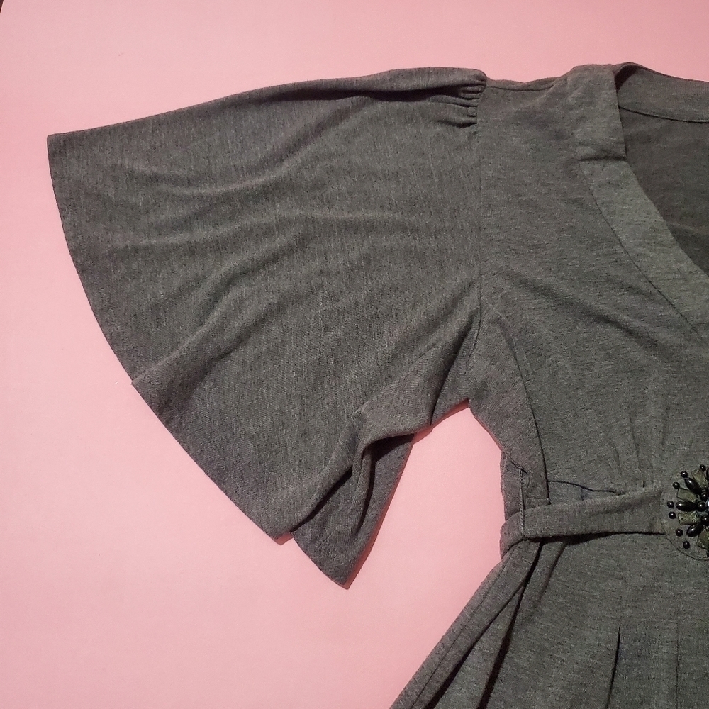 ICE Totally 2000s Y2K Vintage Statement Tie Belt Knit Dress Rhinestones Beads - Picture 6 of 6